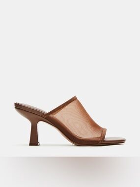 Steve Madden Gleam Mesh Open-Toe Mule Heels